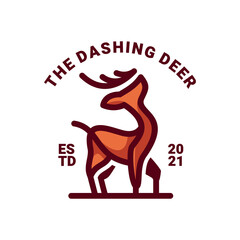 Illustration vector graphic of The Dashing Deer, good for logo design