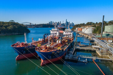 Drone Shot of Inco Ships Vessel docked at Gore Bay Terminal