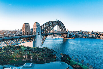 Drohnenaufnahme der Sydney Harbour Bridge