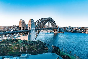 Raamstickers Sydney Harbour Bridge Drone-opname van Sydney Harbour Bridge