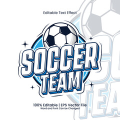Editable text effect - Soccer Team emblem logo vintage style
