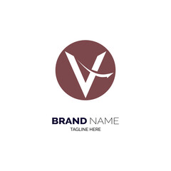 letter V logo design template for business brand and company