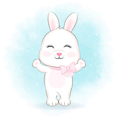 Fototapeta premium Cute Little Bunny cartoon illustration