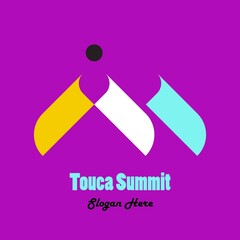 letter m toucan summit combination logo vector illustration design