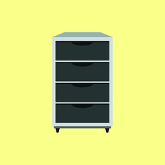 Cabinet Cartoon Flat Vector Illustration