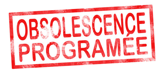 Planned obsolescence in French translation writing in red ink pad