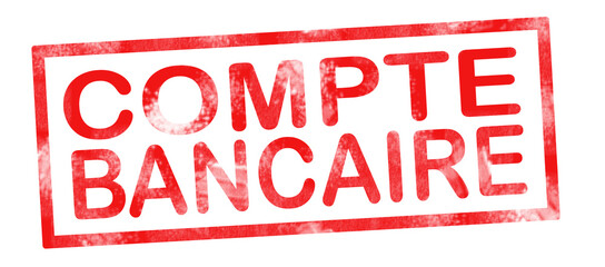 Bank accound in French translation writing in red ink pad