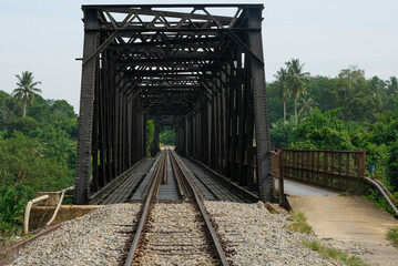 Fototapeta na wymiar Railway track in Manek Urai, Kelantan, Malaysia