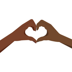 Fototapeta premium Hands folded in a heart. Vector illustration for Valentine's Day.