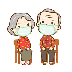 Cartoon Chinese Couple Character Vector.