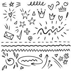 Swishes swoops doodle style Highlight text elements