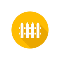 Fence flat icon with shadow