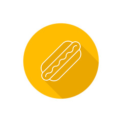 Hot dog flat icon with shadow