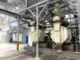 Pellet production plant. Environmental resources for heating homes.