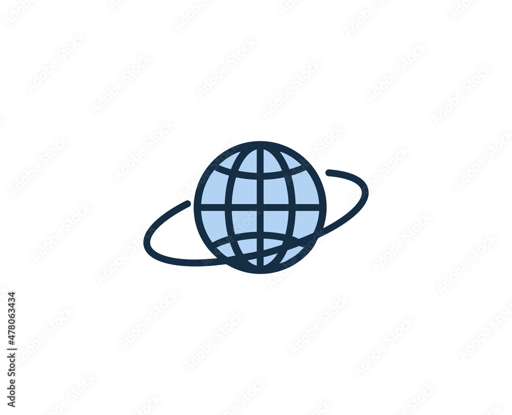 Poster line globe icon isolated on white background. outline symbol for website design, mobile application,