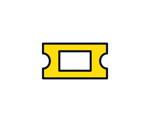 Fototapeta na wymiar Ticket flat icon. Single high quality outline symbol for web design or mobile app. Holidays thin line signs for design logo, visit card, etc. Outline pictogram EPS10
