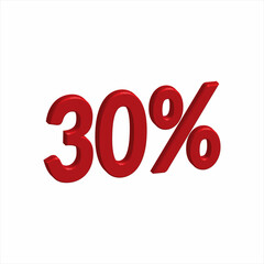 illustration of 3D Number for Discount from a font set with the background.