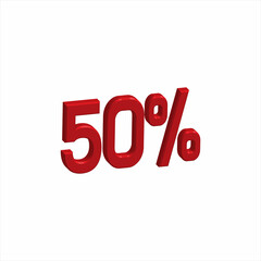 illustration of 3D Number for Discount from a font set with the background.