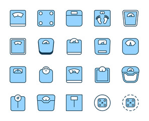 Scale line icon set. Collection of high quality color outline logo for mobile concepts and web apps. People set in trendy flat style. Vector illustration on a white background