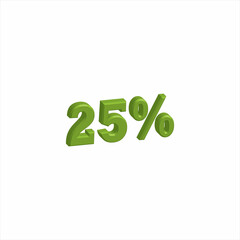 illustration of 3D Number for Discount from a font set with the background.