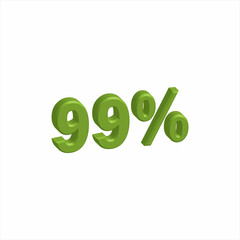 illustration of 3D Number for Discount from a font set with the background.