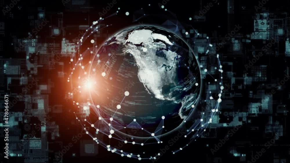 Poster global communication network concept. electronic technology.