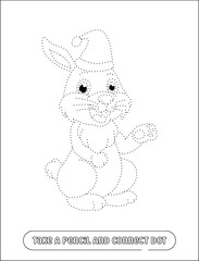 Cute Rabbit Christmas coloring pages