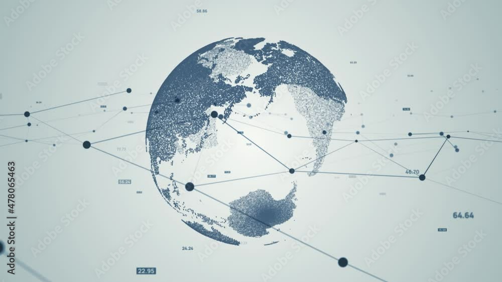 Poster global communication network concept. digital transformation.