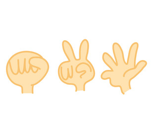 じゃんけん　ハンドサイン  ベクターイラスト