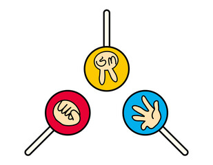 じゃんけん　ハンドサイン  ベクターイラスト