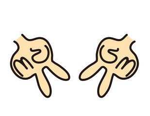 じゃんけん　ハンドサイン  ベクターイラスト