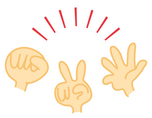 じゃんけん　ハンドサイン  ベクターイラスト