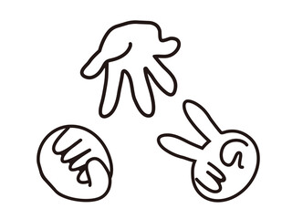 じゃんけん　ハンドサイン  ベクターイラスト
