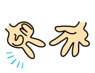 じゃんけん　ハンドサイン  ベクターイラスト