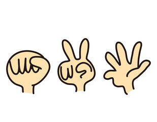 じゃんけん　ハンドサイン  ベクターイラスト