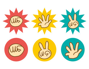 じゃんけん　ハンドサイン  ベクターイラスト