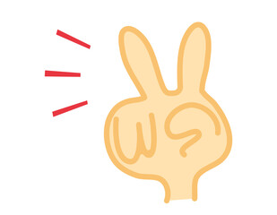 じゃんけん　ハンドサイン  ベクターイラスト