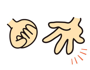 じゃんけん　ハンドサイン  ベクターイラスト