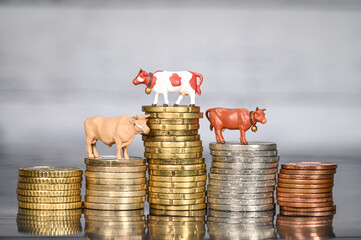 Argent euro banque credit piece viande lait elevage agriculture