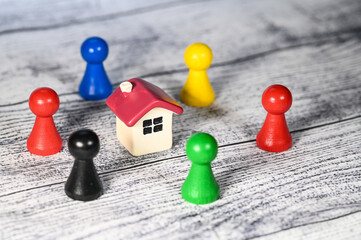 Obraz premium maison logement immobilier proprietaire locataire loyer habitant parent famille couleur