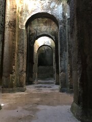 The Piscina Mirabilis ancient Roman cistern on the Bacoli hill in Naples