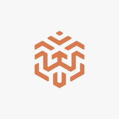 Dog logo hexagonal shape