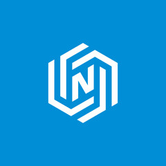 N monogram hexagonal logo