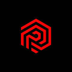 N monogram hexagonal logo