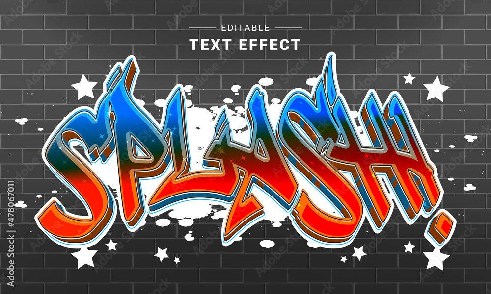 Poster editable text style effect - graffiti text style theme.