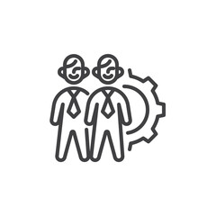 Teamwork management line icon