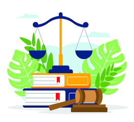 Law Firm, Common Lawyer Company flat design
