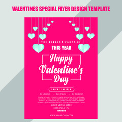 Happy Valentines Day Party Flyer Design Template