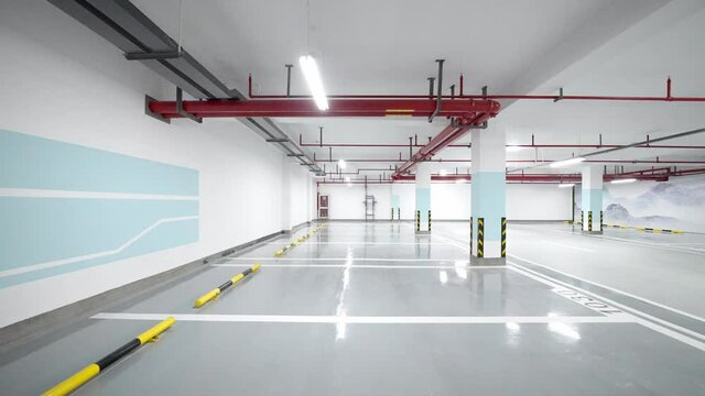 empty underground parking lot
