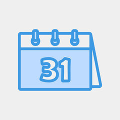 Last day icon vector illustration in blue style about calendar and date, use for website mobile app presentation